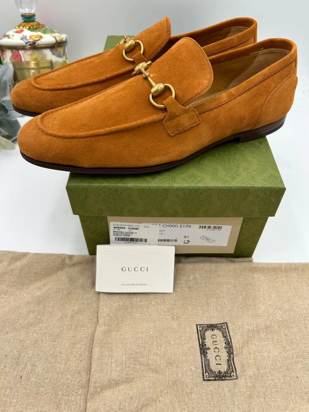 Men’s Gucci Jordaan Suede Horsebit Loafers. Size 8.5 (fits 9.5 US) Made in Italy